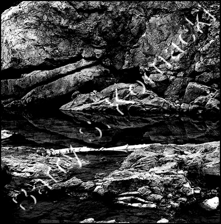 Winooski River, black and white photograph