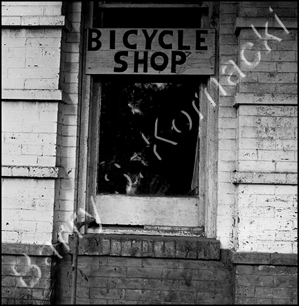 Bike Shop, black and white photograph